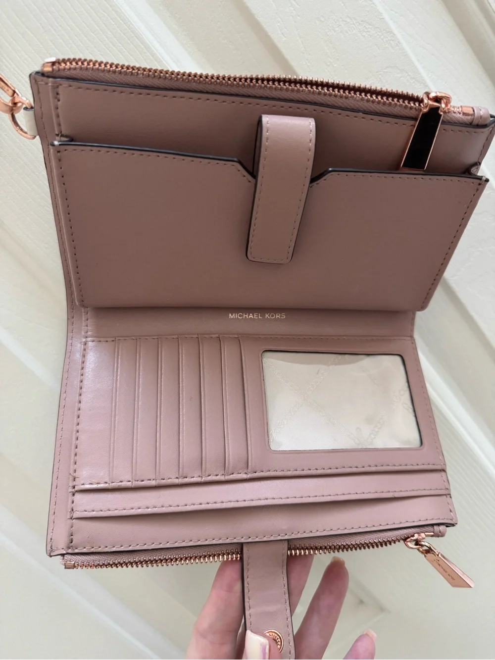 Michael Kors Pink Colorblock Leather Satchel and Wallet Set